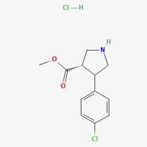 molecular formula C12H15Cl2NO2 B2737736 Methyl (3S,4R)-4-(4-chlorophenyl)pyrrolidine-3-carboxylate hydrochloride CAS No. 1807941-55-4
