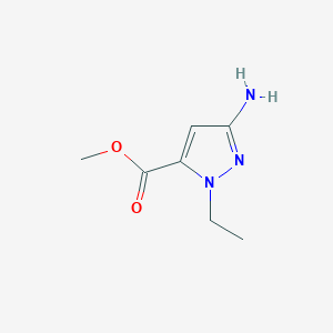 molecular formula C7H11N3O2 B2737740 5-amino-2-ethyl-2H-pyrazole-3-carboxylic acid methyl ester CAS No. 1029052-29-6