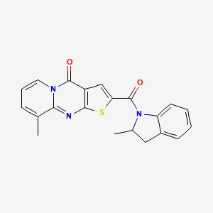 molecular formula C21H17N3O2S B2737742 9-methyl-2-(2-methylindoline-1-carbonyl)-4H-pyrido[1,2-a]thieno[2,3-d]pyrimidin-4-one CAS No. 690252-71-2