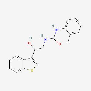 molecular formula C18H18N2O2S B2737744 1-(2-(Benzo[b]thiophen-3-yl)-2-hydroxyethyl)-3-(o-tolyl)urea CAS No. 2034440-12-3