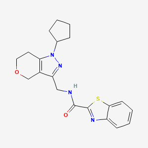 N-((1-cyclopentyl-1,4,6,7-tetrahydropyrano[4,3-c]pyrazol-3-yl)methyl)benzo[d]thiazole-2-carboxamide
