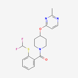 (2-((Difluoromethyl)thio)phenyl)(4-((2-methylpyrimidin-4-yl)oxy)piperidin-1-yl)methanone