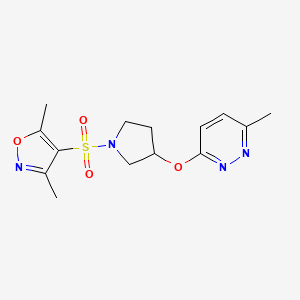 3,5-Dimethyl-4-((3-((6-methylpyridazin-3-yl)oxy)pyrrolidin-1-yl)sulfonyl)isoxazole