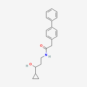 molecular formula C20H23NO2 B2737770 2-([1,1'-biphenyl]-4-yl)-N-(3-cyclopropyl-3-hydroxypropyl)acetamide CAS No. 1396885-10-1