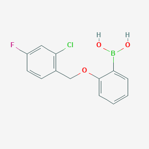 molecular formula C13H11BClFO3 B2737771 {2-[(2-Chloro-4-fluorophenyl)methoxy]phenyl}boronic acid CAS No. 1311184-95-8