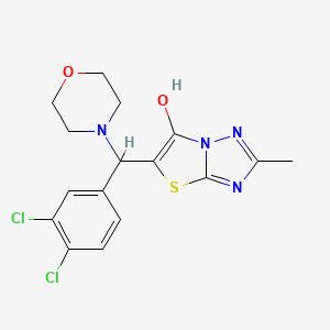 molecular formula C16H16Cl2N4O2S B2737772 5-((3,4-Dichlorophenyl)(morpholino)methyl)-2-methylthiazolo[3,2-b][1,2,4]triazol-6-ol CAS No. 869343-37-3