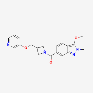 B2737793 (3-Methoxy-2-methylindazol-6-yl)-[3-(pyridin-3-yloxymethyl)azetidin-1-yl]methanone CAS No. 2379994-53-1