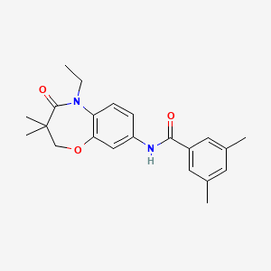 molecular formula C22H26N2O3 B2737809 N-(5-ethyl-3,3-dimethyl-4-oxo-2,3,4,5-tetrahydro-1,5-benzoxazepin-8-yl)-3,5-dimethylbenzamide CAS No. 921562-45-0