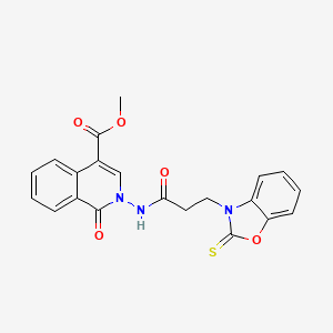 Methyl 1-oxo-2-[3-(2-sulfanylidene-1,3-benzoxazol-3-yl)propanoylamino]isoquinoline-4-carboxylate