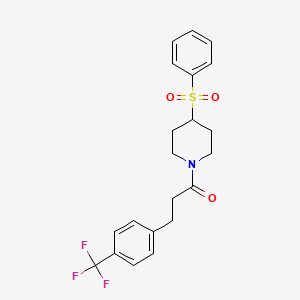 1-(4-(Phenylsulfonyl)piperidin-1-yl)-3-(4-(trifluoromethyl)phenyl)propan-1-one