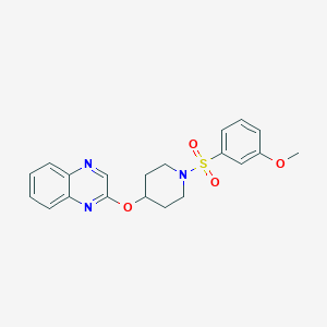 molecular formula C20H21N3O4S B2737841 2-{[1-(3-methoxybenzenesulfonyl)piperidin-4-yl]oxy}quinoxaline CAS No. 1706184-70-4