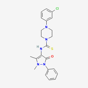 4-(3-chlorophenyl)-N-(1,5-dimethyl-3-oxo-2-phenyl-2,3-dihydro-1H-pyrazol-4-yl)piperazine-1-carbothioamide