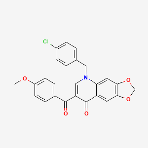 5-[(4-Chlorophenyl)methyl]-7-(4-methoxybenzoyl)-[1,3]dioxolo[4,5-g]quinolin-8-one