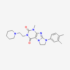 8-(3,4-Dimethylphenyl)-1-methyl-3-(2-piperidylethyl)-1,3,5-trihydroimidazolidi no[1,2-h]purine-2,4-dione