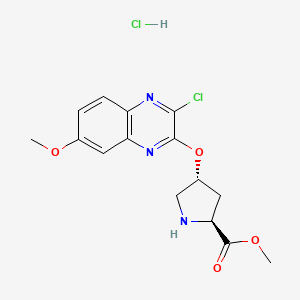 Methyl (2S)-4-((3-chloro-7-methoxyquinoxalin-2-yl)oxy)pyrrolidine-2-carboxylate hydrochloride