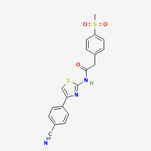 N-(4-(4-cyanophenyl)thiazol-2-yl)-2-(4-(methylsulfonyl)phenyl)acetamide