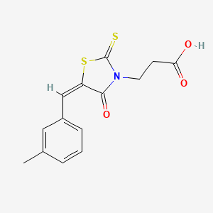 3-[(5E)-5-[(3-methylphenyl)methylidene]-4-oxo-2-sulfanylidene-1,3-thiazolidin-3-yl]propanoic acid