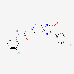 2-(2-(4-bromophenyl)-3-oxo-1,4,8-triazaspiro[4.5]dec-1-en-8-yl)-N-(3-chlorophenyl)acetamide