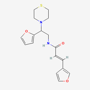 molecular formula C17H20N2O3S B2737872 (E)-N-(2-(furan-2-yl)-2-thiomorpholinoethyl)-3-(furan-3-yl)acrylamide CAS No. 2035021-59-9