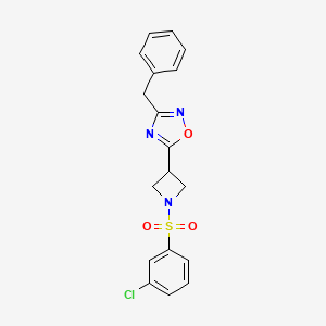 3-Benzyl-5-(1-((3-chlorophenyl)sulfonyl)azetidin-3-yl)-1,2,4-oxadiazole