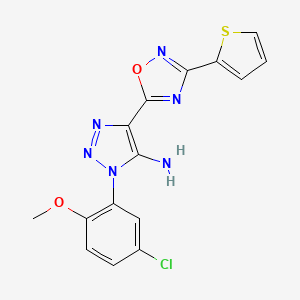 molecular formula C15H11ClN6O2S B2737878 1-(5-chloro-2-methoxyphenyl)-4-[3-(thiophen-2-yl)-1,2,4-oxadiazol-5-yl]-1H-1,2,3-triazol-5-amine CAS No. 892749-57-4