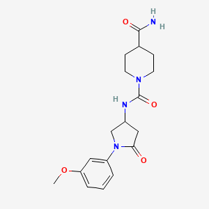 N1-(1-(3-methoxyphenyl)-5-oxopyrrolidin-3-yl)piperidine-1,4-dicarboxamide