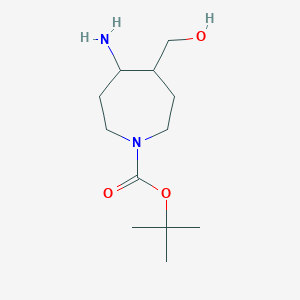 molecular formula C12H24N2O3 B2737904 Tert-butyl 4-amino-5-(hydroxymethyl)azepane-1-carboxylate CAS No. 1779867-29-6
