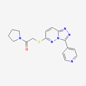 2-[(3-Pyridin-4-yl-[1,2,4]triazolo[4,3-b]pyridazin-6-yl)sulfanyl]-1-pyrrolidin-1-ylethanone