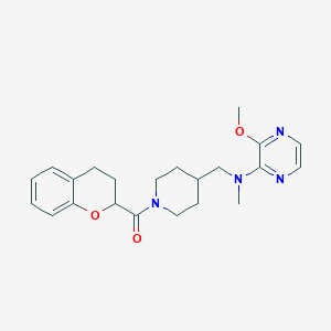 molecular formula C22H28N4O3 B2737916 N-{[1-(3,4-dihydro-2H-1-benzopyran-2-carbonyl)piperidin-4-yl]methyl}-3-methoxy-N-methylpyrazin-2-amine CAS No. 2380144-76-1