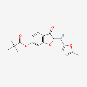 (Z)-2-((5-methylfuran-2-yl)methylene)-3-oxo-2,3-dihydrobenzofuran-6-yl pivalate