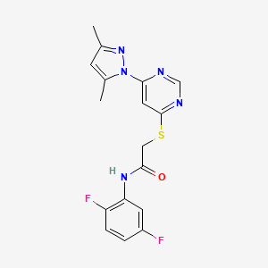 molecular formula C17H15F2N5OS B2737933 N-(2,5-二氟苯基)-2-((6-(3,5-二甲基-1H-吡咯-1-基)嘧啶-4-基)硫代)乙酰胺 CAS No. 1251669-72-3