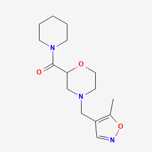 molecular formula C15H23N3O3 B2737935 4-[(5-Methyl-1,2-oxazol-4-yl)methyl]-2-(piperidine-1-carbonyl)morpholine CAS No. 2415471-26-8