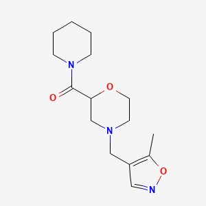 B2737935 [4-[(5-Methyl-1,2-oxazol-4-yl)methyl]morpholin-2-yl]-piperidin-1-ylmethanone CAS No. 2415471-26-8