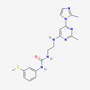 1-(2-((2-methyl-6-(2-methyl-1H-imidazol-1-yl)pyrimidin-4-yl)amino)ethyl)-3-(3-(methylthio)phenyl)urea