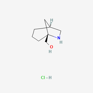 molecular formula C8H16ClNO B2737942 [(1S,5R)-6-氮杂双环[3.2.1]辛-5-基]甲醇;盐酸盐 CAS No. 2418595-08-9