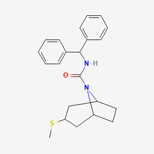 molecular formula C22H26N2OS B2737944 (1R,5S)-N-benzhydryl-3-(methylthio)-8-azabicyclo[3.2.1]octane-8-carboxamide CAS No. 2109244-84-8