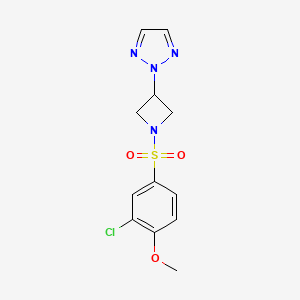 molecular formula C12H13ClN4O3S B2737949 2-(1-((3-chloro-4-methoxyphenyl)sulfonyl)azetidin-3-yl)-2H-1,2,3-triazole CAS No. 2178771-18-9