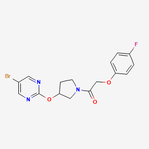 molecular formula C16H15BrFN3O3 B2737954 1-{3-[(5-溴嘧啶-2-基)氧基]吡咯啉-1-基}-2-(4-氟苯氧基)乙酮 CAS No. 2097890-24-7