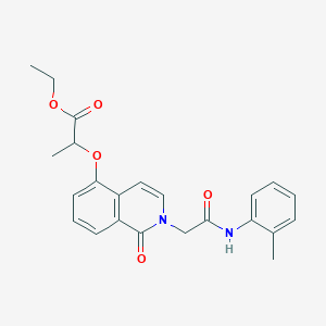 molecular formula C23H24N2O5 B2737955 Ethyl 2-[2-[2-(2-methylanilino)-2-oxoethyl]-1-oxoisoquinolin-5-yl]oxypropanoate CAS No. 868224-37-7