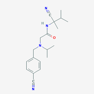 molecular formula C19H26N4O B2737956 N-(1-cyano-1,2-dimethylpropyl)-2-{[(4-cyanophenyl)methyl](propan-2-yl)amino}acetamide CAS No. 1252281-39-2