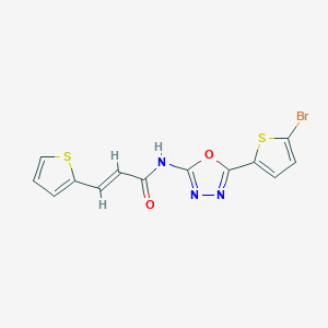 molecular formula C13H8BrN3O2S2 B2737963 (E)-N-(5-(5-溴噻吩-2-基)-1,3,4-噁二唑-2-基)-3-(噻吩-2-基)丙烯酰胺 CAS No. 1021104-96-0