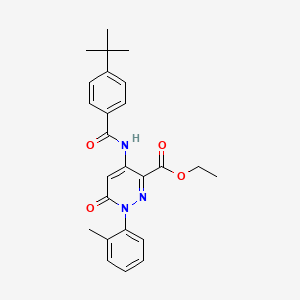 molecular formula C25H27N3O4 B2737964 Ethyl 4-(4-(tert-butyl)benzamido)-6-oxo-1-(o-tolyl)-1,6-dihydropyridazine-3-carboxylate CAS No. 942009-94-1
