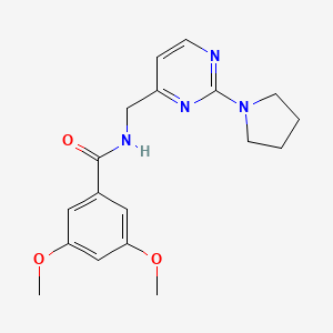 3,5-dimethoxy-N-((2-(pyrrolidin-1-yl)pyrimidin-4-yl)methyl)benzamide