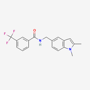 molecular formula C19H17F3N2O B2737972 N-[(1,2-dimethyl-1H-indol-5-yl)methyl]-3-(trifluoromethyl)benzamide CAS No. 852137-51-0