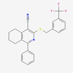 1-Phenyl-3-{[3-(trifluoromethyl)benzyl]sulfanyl}-5,6,7,8-tetrahydro-4-isoquinolinecarbonitrile