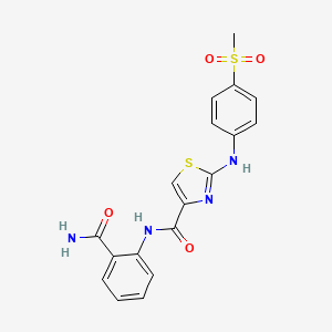 N-(2-carbamoylphenyl)-2-((4-(methylsulfonyl)phenyl)amino)thiazole-4-carboxamide