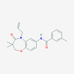 molecular formula C22H24N2O3 B2737980 N-(5-allyl-3,3-dimethyl-4-oxo-2,3,4,5-tetrahydrobenzo[b][1,4]oxazepin-7-yl)-3-methylbenzamide CAS No. 921791-24-4