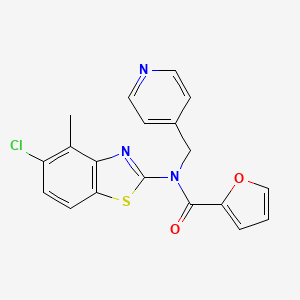 molecular formula C19H14ClN3O2S B2737983 N-(5-chloro-4-methylbenzo[d]thiazol-2-yl)-N-(pyridin-4-ylmethyl)furan-2-carboxamide CAS No. 923244-60-4