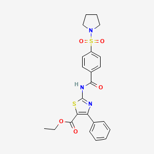 Ethyl 4-phenyl-2-(4-(pyrrolidin-1-ylsulfonyl)benzamido)thiazole-5-carboxylate