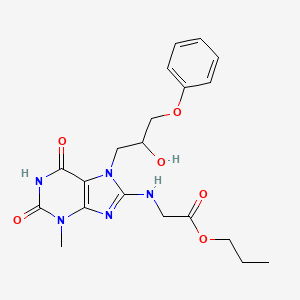 propyl 2-((7-(2-hydroxy-3-phenoxypropyl)-3-methyl-2,6-dioxo-2,3,6,7-tetrahydro-1H-purin-8-yl)amino)acetate